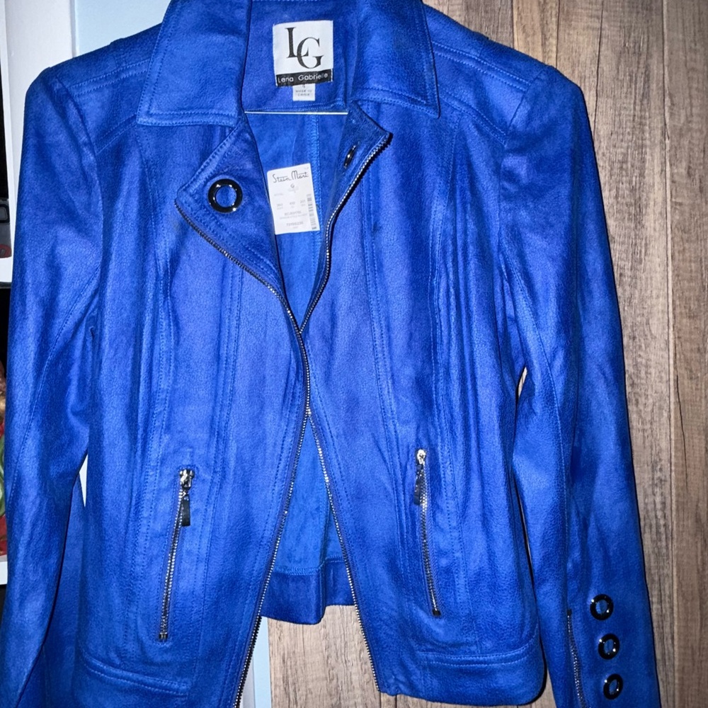 LG Women's Vibrant Blue Leather Jacket